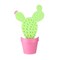 Gerson 12.75" Green and Pink Embellished Wood Cactus Wall Decor